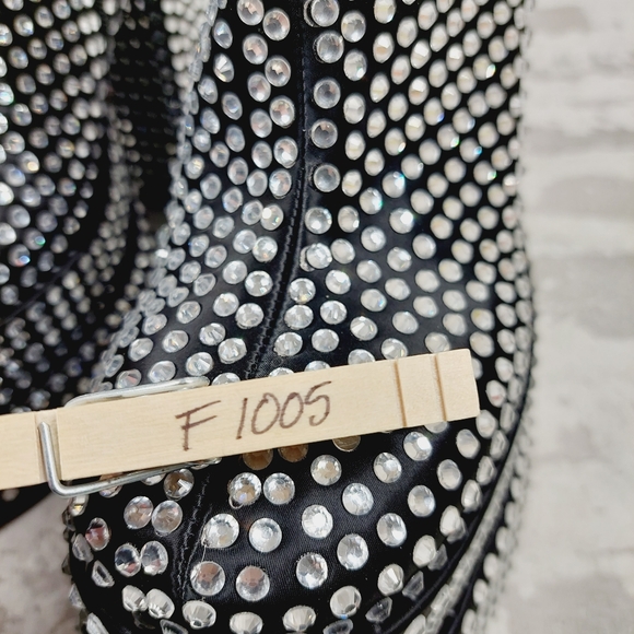 NEW Steve Madden Black Cobra Rhinestones Ankle Platform Boots F1005 - Picture 12 of 12